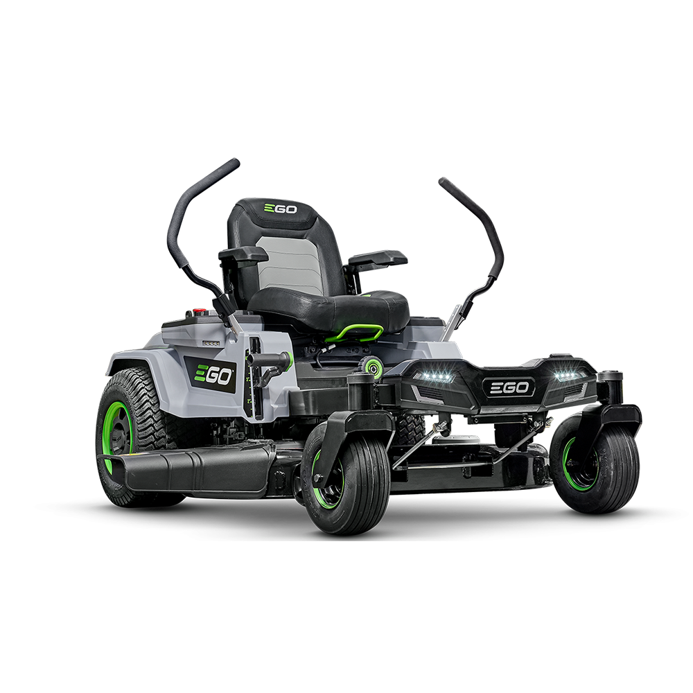 EGO ZT4204L 42-inch Z6 zero-turn riding mower with lap bars, manufacturer rendering; no batteries or charger are pictured.