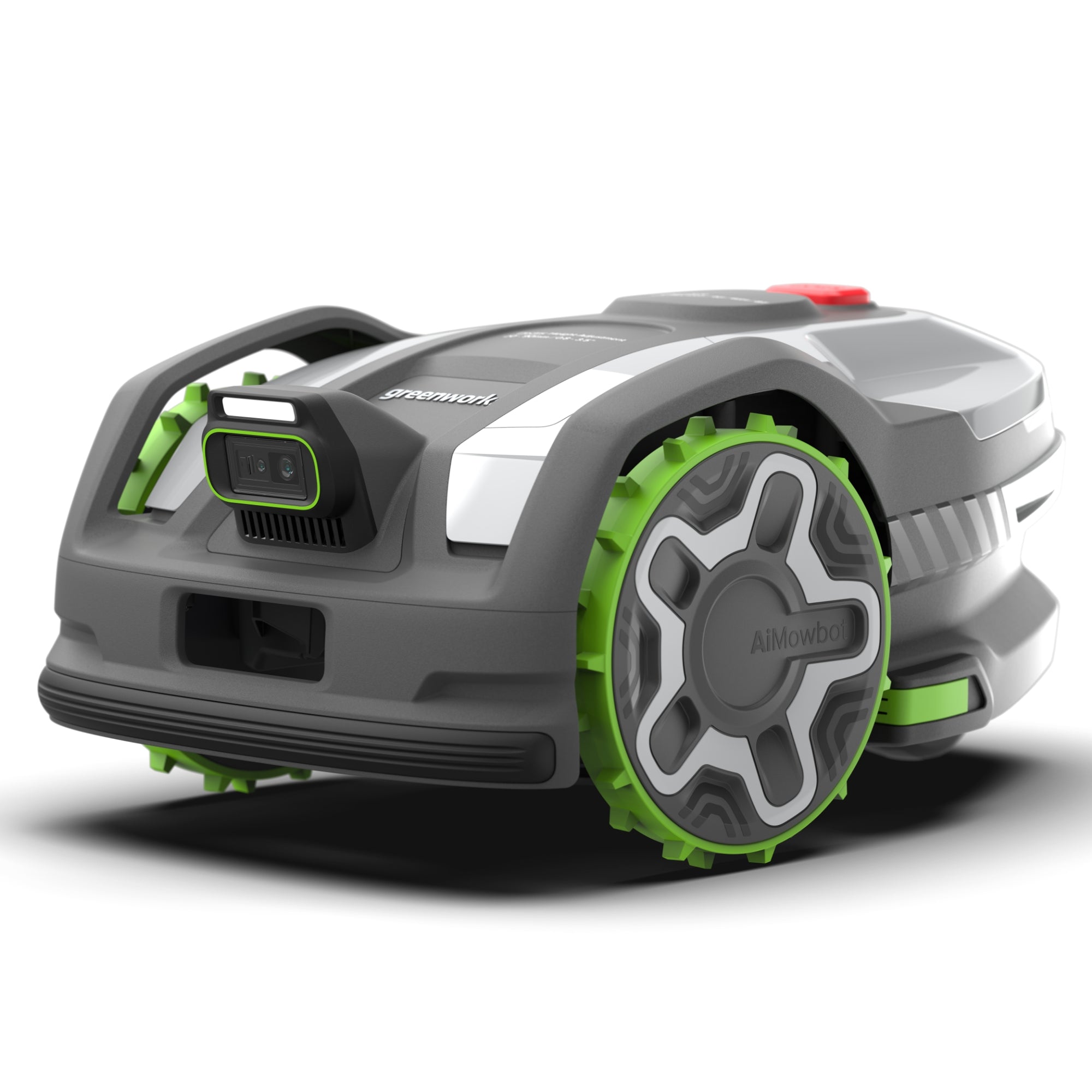 Exact Greenworks AiMowbot C20 RMG200R00 autonomous mower body; manufacturer promotional 3D rendering, without dock or RTK reference antenna.