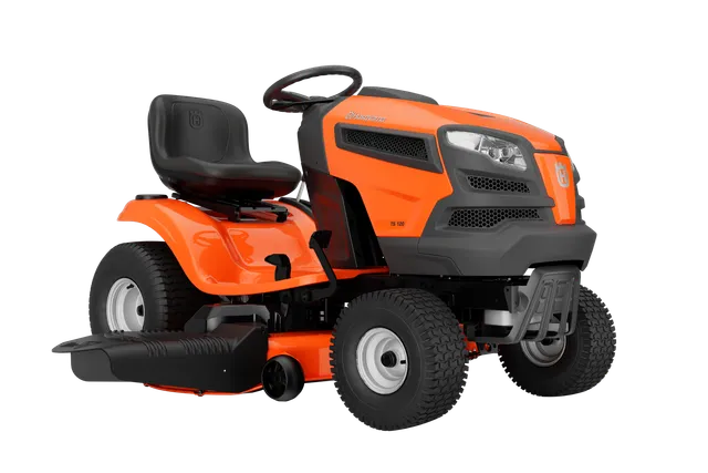 Husqvarna TS 120 studio reference from the exact 54-inch product page; deck width is specified in text.