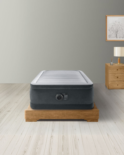 Intex 64411ED 18in Twin Dura-Beam® Deluxe Fiber-Tech Comfort-Plush Air Mattress with Built-In Electric Pump manufacturer reference