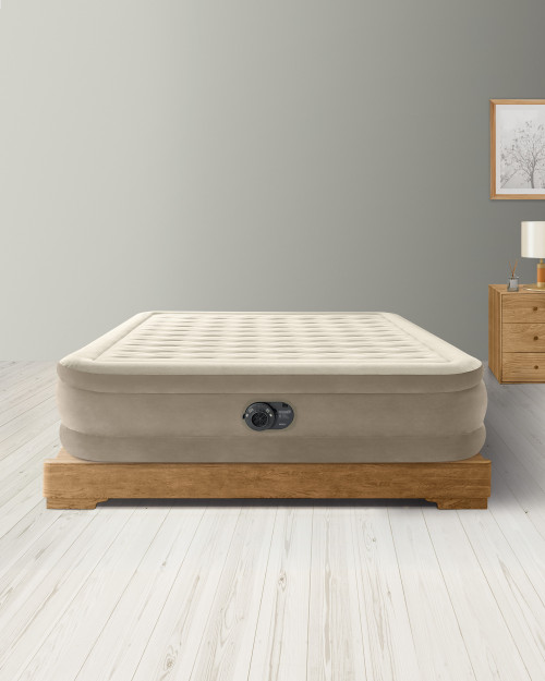 Intex 64427RP 18in Queen Dura-Beam® Deluxe Fiber-Tech Ultra Plush Air Mattress with Built-In Electric Pump manufacturer reference