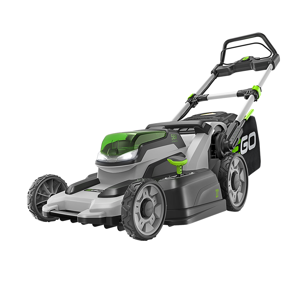 EGO LM2000-S 20-inch push mower manufacturer rendering; battery and charger are not depicted.