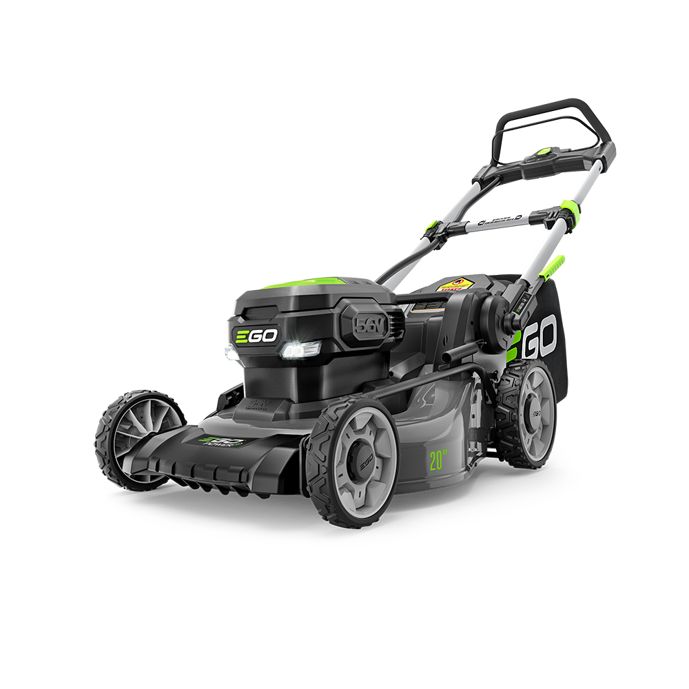 EGO LM2021 20-inch push mower shown in an EGO manufacturer product rendering; battery and charger are not depicted.