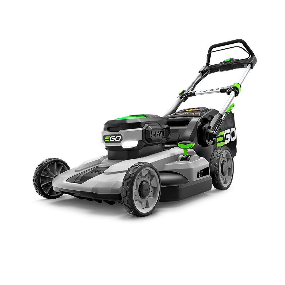 EGO manufacturer rendering of the 21-inch push-only LM2100-family mower body; it does not establish battery or charger contents for the exact LM2100-FC package.
