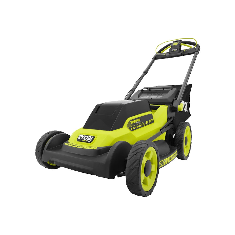RYOBI P11100 kit mower body: 20-inch self-propelled dual-blade walk-behind product rendering; batteries and charger are not pictured.