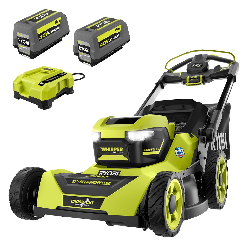 RYOBI RY401210 21-inch self-propelled CrossCut mower manufacturer rendering.